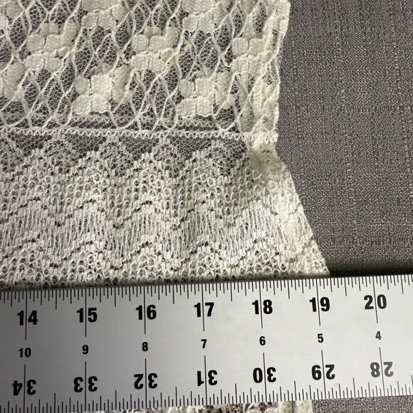 Ariat Womens Large Ivory Suede Trim Lace Top Boho Western Layer Rodeo Casual - Picture 7 of 11